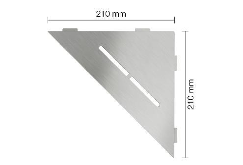 Tablette d'angle Shelf-E - design Pure - inox brossé - 210x210 mm - ép. 2 mm