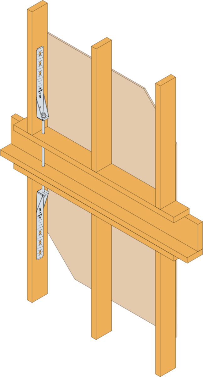 Ancrage HTT5 pour montants d'ossature - acier galvanisé - 64x403x56 mm