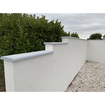 Dessus de mur plat - angle arrondi - béton gris - 100x30x4 cm