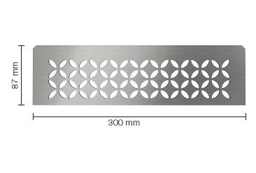 Tablette rectangulaire Shelf-N-S1 - design Floral - inox brossé - 300x87 mm