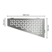 Tablette murale d'angle Schlüter Shelf-E-S3 - design floral D5 - acier inox brossé - 62x154x295 mm