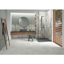 Carrelage sol extérieur grès cérame émaillé antidérapant Splash Slate - blanc - 30x60 cm