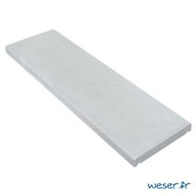 Chaperon de mur Pierre Lisse plat - gris - 99x30x4 cm