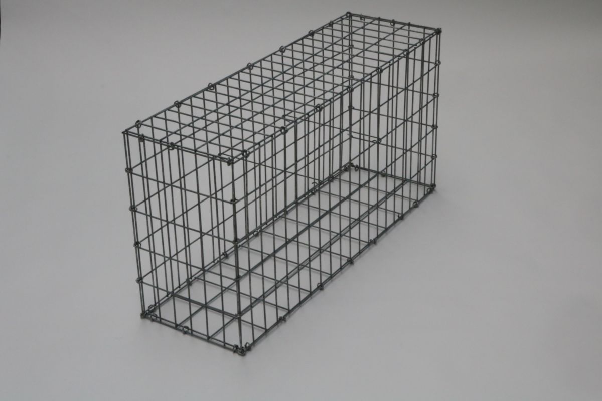 Gabion paysager - non monté, avec tirants - maille 5x10 cm - 100x50x30 cm