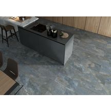 Carrelage sol extérieur grès cérame émaillé antidérapant Splash Slate - bleu - 30x60 cm