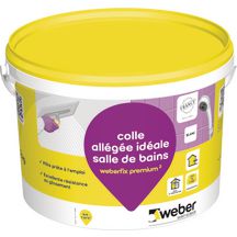 Colle allégée weberfix premium² pour mur intérieur de salle de bain - seau de 2 kg