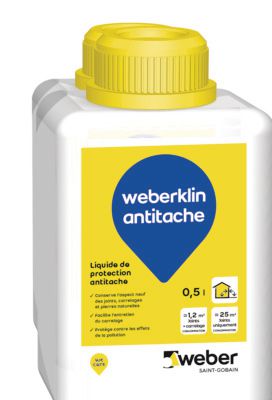 Liquide de protection weberklin antitache pour carrelage - bidon de 0,5 l