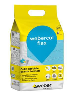 Mortier-colle pour carrelage grand format webercol flex - blanc - sac de 5 kg