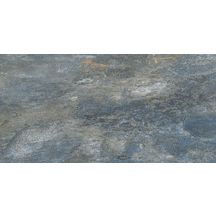 Carrelage sol extérieur grès cérame émaillé antidérapant Splash Slate - bleu - 30x60 cm