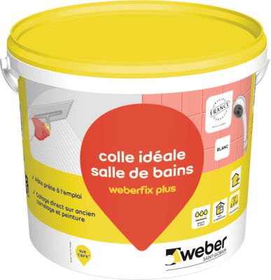 Colle à carrelage weberfix plus pour mur intérieur - seau de 8 kg