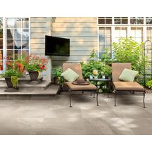 Carrelage extérieur pour terrasse X-Rock - grès cérame - beige bouchardé rectifié - 60x60 cm - ép. 20 mm