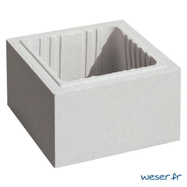 Element de pilier Access sans joint 29 x 29 x 16,7 cm blanc cassé Réf. EPACCESS29B