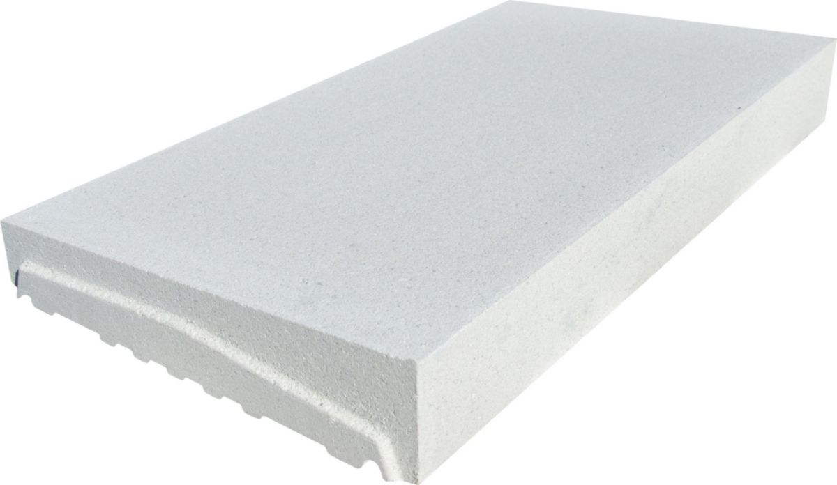 Chaperon de mur Optipose 1 pente - blanc cassé - 49x28x4/6,4 cm