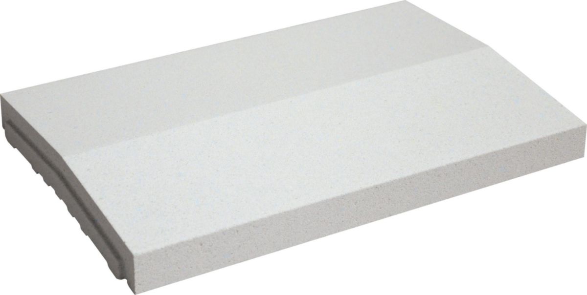 Chaperon de mur Optipose 2 pentes - blanc cassé - 49x33x4/5,4 cm