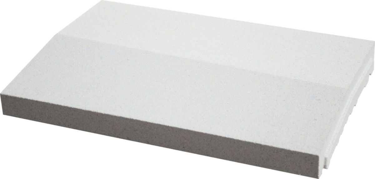 Chaperon de mur Optipose 2 pentes - blanc cassé - 49x33x4/5,4 cm