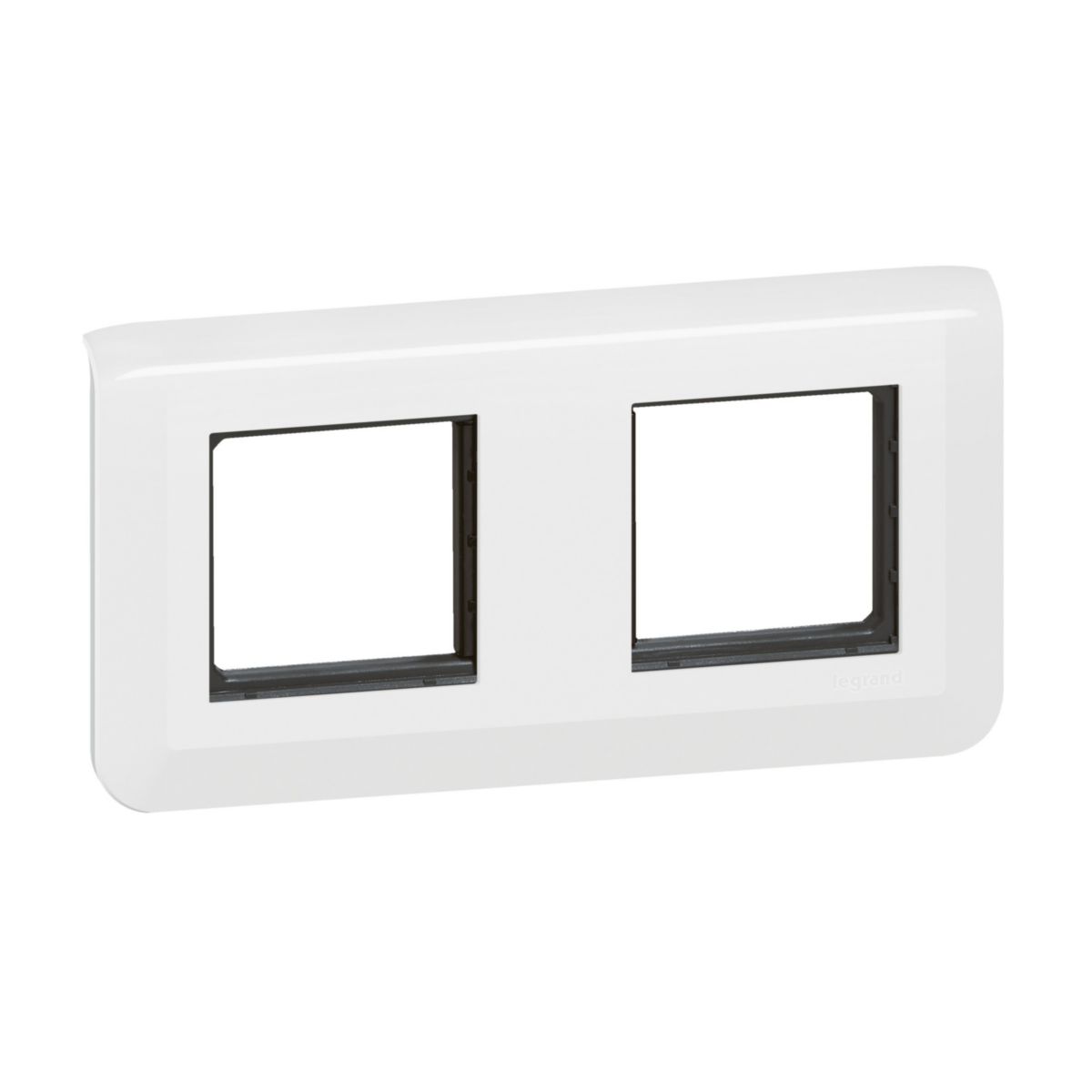 Support + plaque Mosaic - blanc - 2 x 2 modules horizontaux