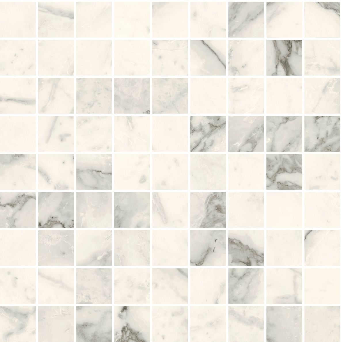 Mosaïque effet marbre grès cérame Allmarble - calacatta extra naturale - 30x30 cm