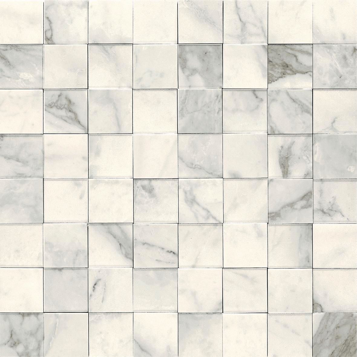 Mosaïque effet marbre grès cérame Allmarble - calacatta extra lux - 30x30 cm