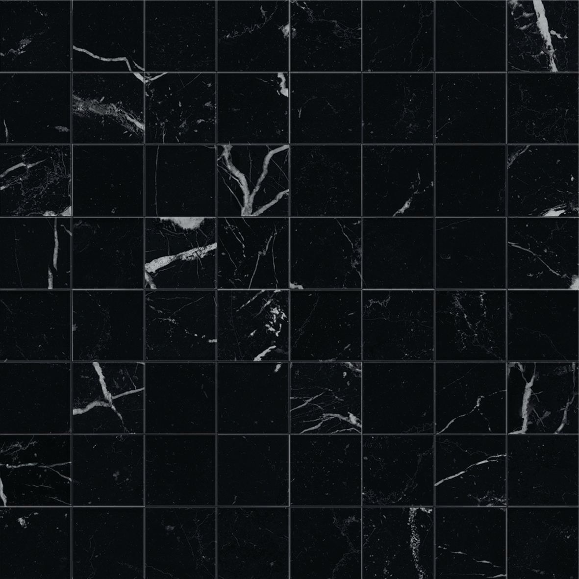 Mosaïque effet marbre grès cérame Allmarble - elegant black lux - 30x30 cm