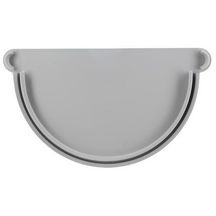 Fond symétrique de naissance pour gouttière de demi-ronde de 33 PVC Gris FCN33