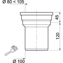 Manchon droit polystyrène MM pour WC - à coller - Ø 100 mm - H. 16,5 cm