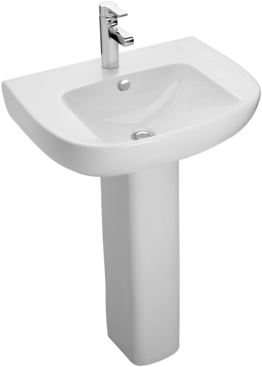 Lavabo ODEON UP 60 x 49 cm, percé 1 trou, avec cache trop-plein chromé E4061, blanc Réf. E4736-00