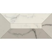 Listel effet marbre grès cérame Allmarble - statuario 3D lux - 15x30 cm