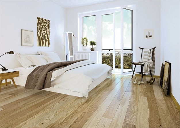 chambre scandinave avec parquet