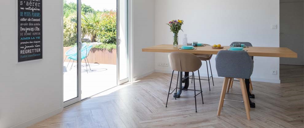 salle à manger carrelage parquet