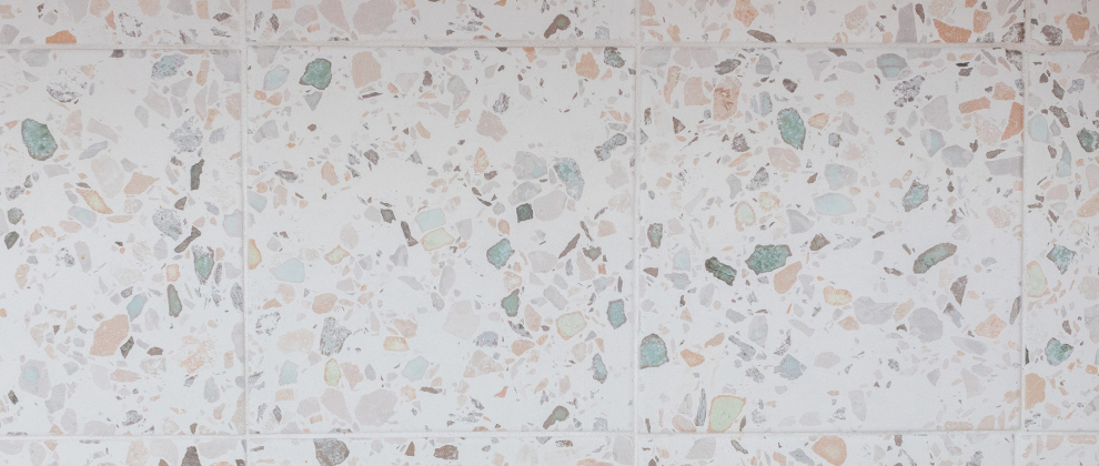 carrelage mural grès cérame effet Terrazzo rose gris vert