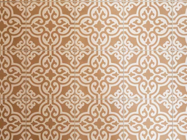 Carrelage beige imitation carreau de ciment