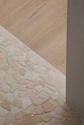 Mix mosaique marbre et parquet