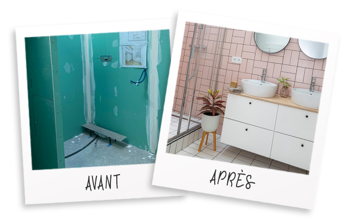 Avant/Après : une salle de bain ultra graphique