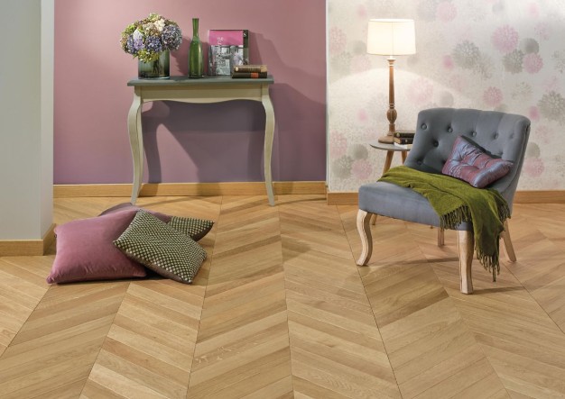 Parquet point de Hongrie dans une chambre