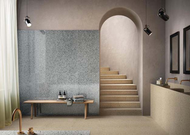 carrelage terrazzo dans une salle de bain