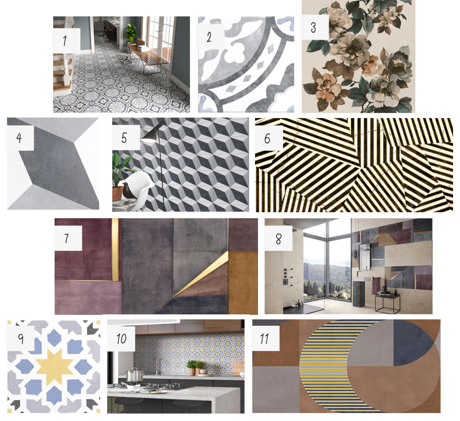 Moodboard Carrelage à motifs