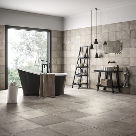 Salle de bain Campagne chic avec travertin